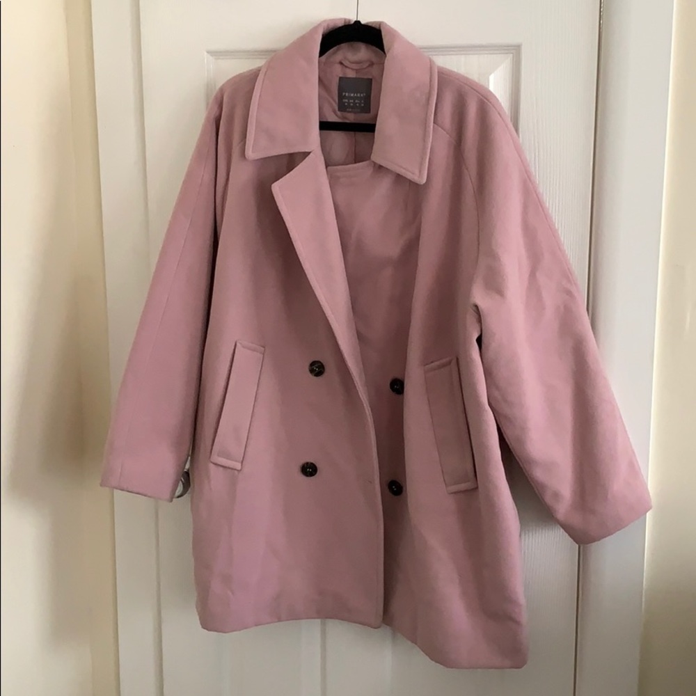Millennial Pink Double Breasted Pea Coat
